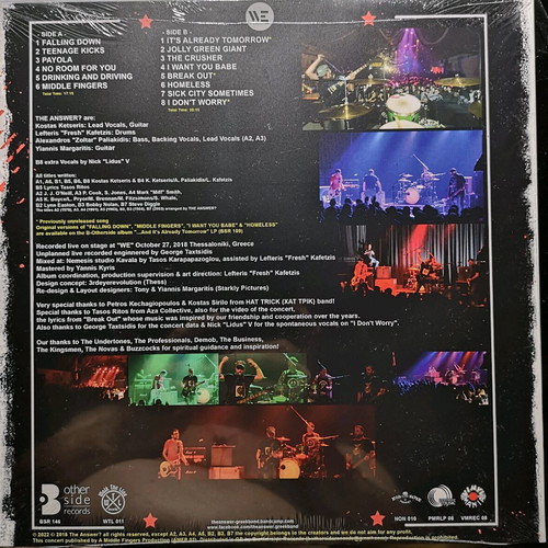 Δίσκος The Answer? Drunken Alive, Dreamy Death Live At We καινούργιος, rock