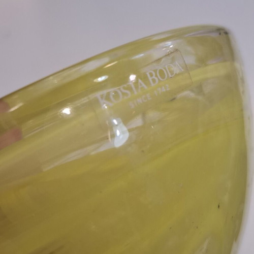 Yellow Glass Tealight Holder by Anna Ehrner for Kosta Boda, 1990s used