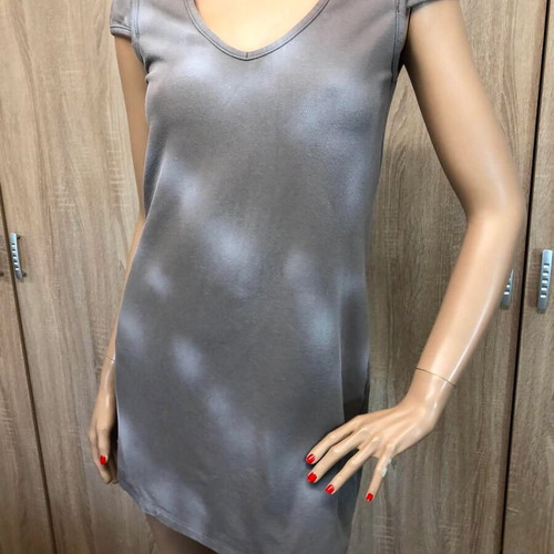 Derpouli dress, cotton blend, white and brown