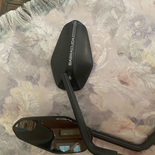 Barracuda Ego B-Lux motorcycle mirrors set like new, black aluminum