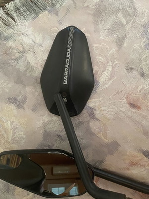 Barracuda Ego B-Lux motorcycle mirrors set like new, black aluminum