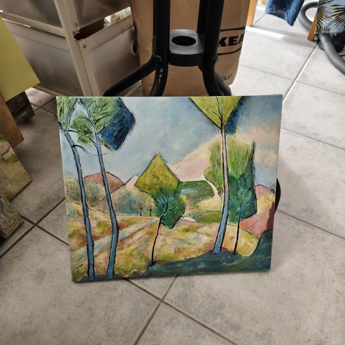 Original Painting Landscape with Trees 35x40 cm new, signed