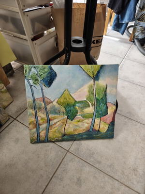 Original Painting Landscape with Trees 35x40 cm new, signed