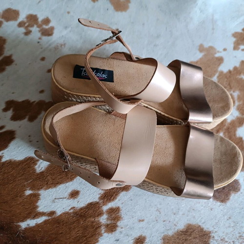 Beige-gold platform sandals new size 41