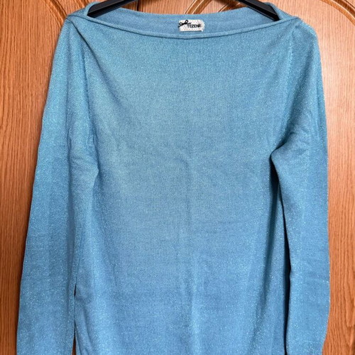 Tezenis Blue Glitter Boat-Neck Jumper, size M