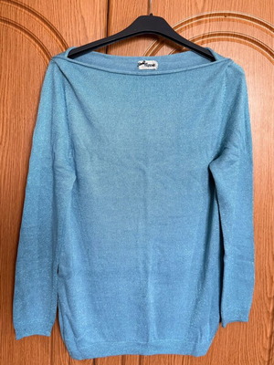 Tezenis Blue Glitter Boat-Neck Jumper, size M
