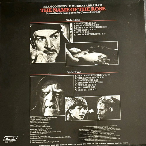 The Name Of The Rose soundtrack vinyl used