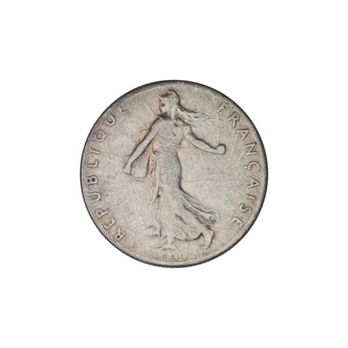 50 Centimes 1917 coin used, silver French Third Republic