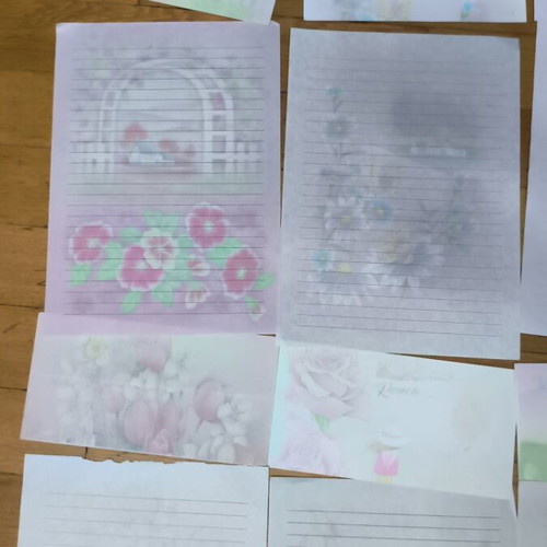 Letter writing sets used, pack of nine, vintage collectible