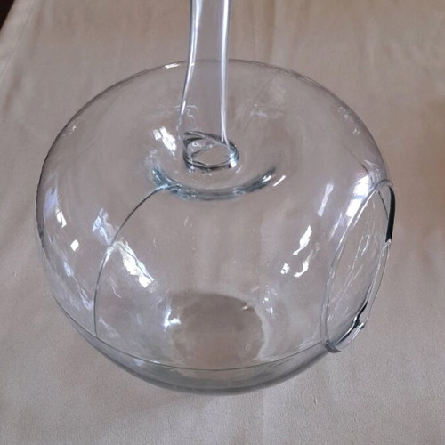 Glass Apple bowl 17x23cm new with hole for decoration