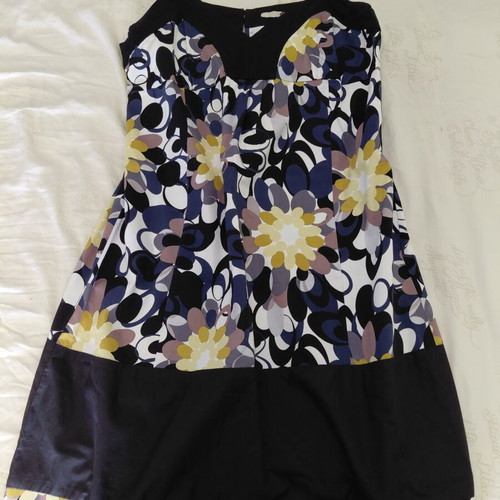 Geisa cotton dress, black and multicolour, size XL 42