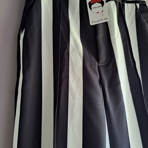 Frida Kahlo striped pants black and white new SheX