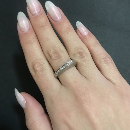 18k White Gold Ring with 7 Brilliant Diamonds 0.07ct SI-H