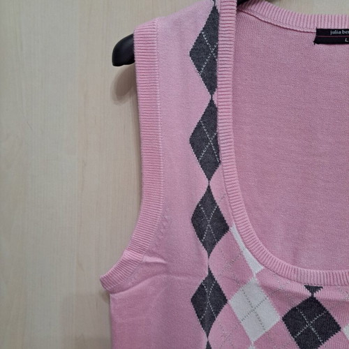Cotton women's sweater Julia Bergovich new, pink and grey