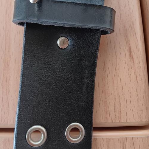 Leather belt unisex used with large studs, 95 cm black