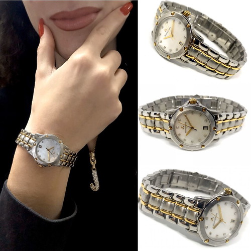 Maurice Lacroix 18k women's watch new with mother of pearl and brilliant diamonds