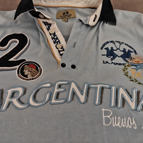La Martina Argentina Buenos Aires polo shirt medium used, turquoise