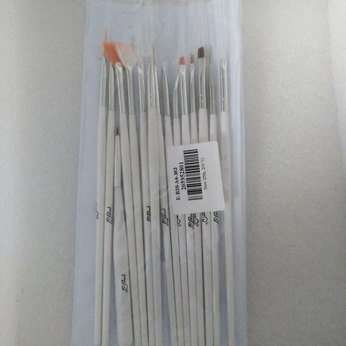 MSQ Nail Art Brush Set 15 Pieces, white