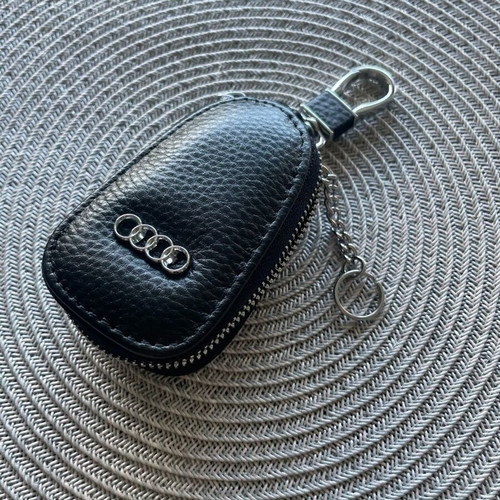 Leather car key case for Audi new, elegant black design
