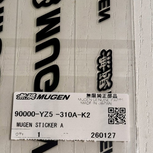 Mugen Power Type A OEM Honda stickers new, made in Japan