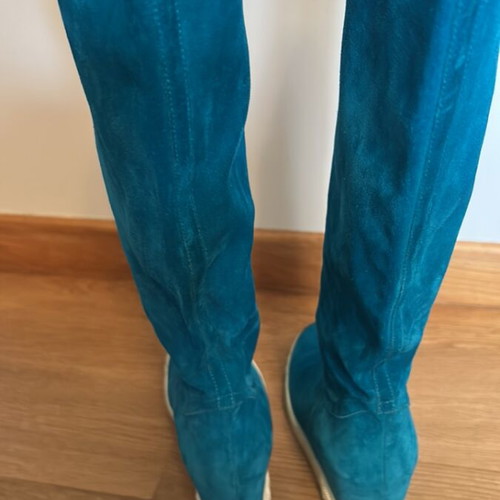 Casadei Double Face boots like new, turquoise, size 36