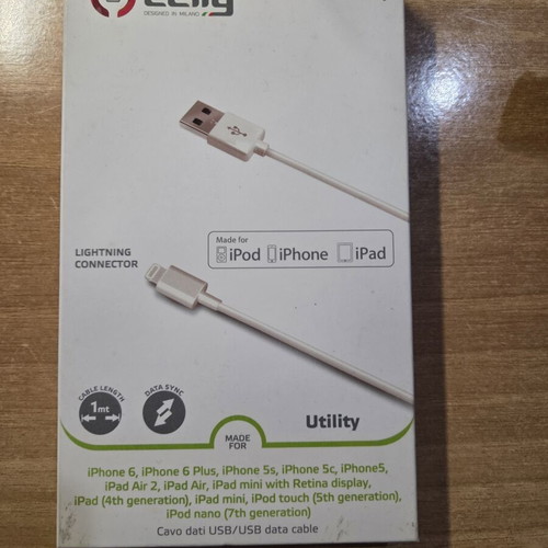 Celly USB to Lightning Cable 1 m white new