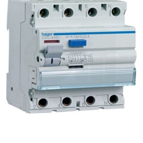Relay 4P 40A Type A 30mA Sensitivity New by Hager and Schneider, Pack of 3