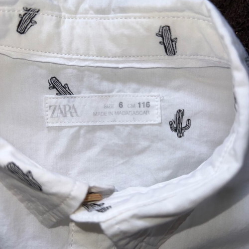 Zara boys' shirt like new, sizes 110-116 cm, white and black