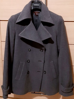 Zara μάλλινο διπλοκουμπωτό παλτό, γκρι, μέγεθος L