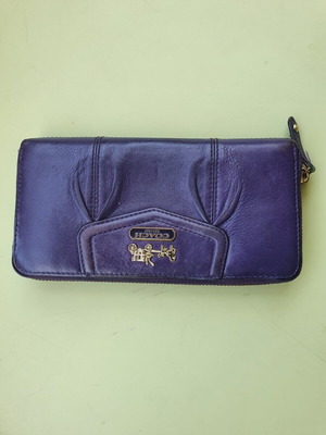 Coach long wallet used, purple