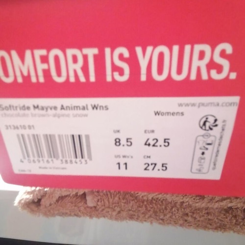 Puma Softride Mayve Animal Wns shoes new in box, brown