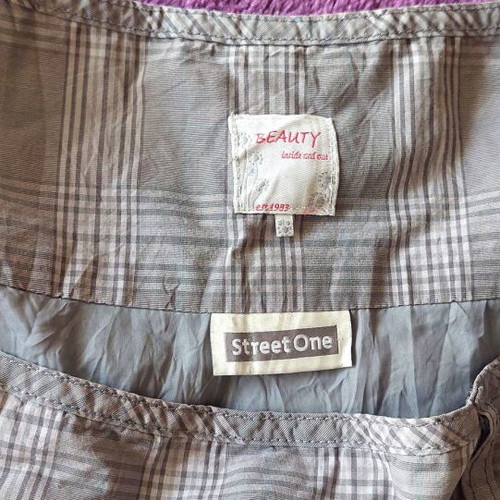 Street One midi skirt, rockabilly, size Large, grey plaid
