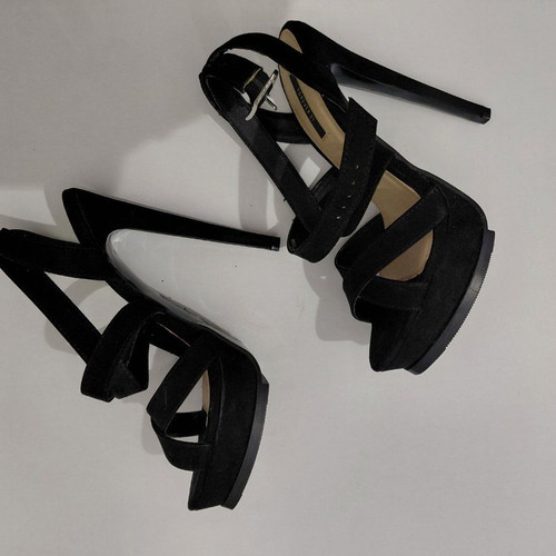 Forever 21 black platform sandals size 37 used with strap wear