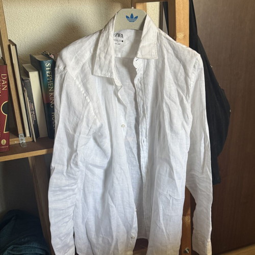 Zara linen shirt, white, size M