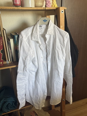 Zara linen shirt, white, size M