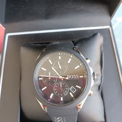 Hugo Boss Velocity chronograph watch with black rubber strap