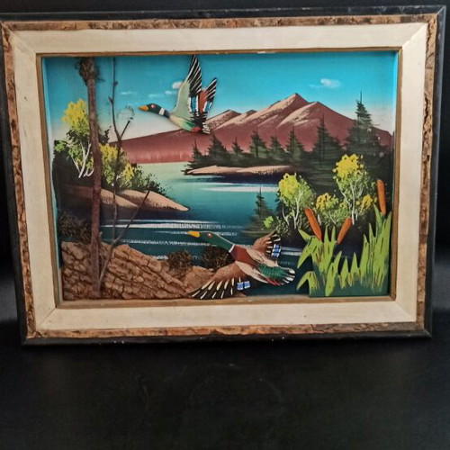 Retro framed art used with nostalgic depiction