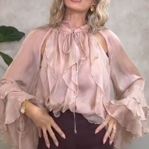 Zini Silk Blouse like new, pink, size M