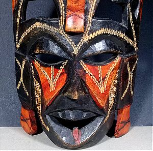 Jambo Kenya Χειροποίητη Ξυλόγλυπτη Αφρικανική Μάσκα από Μασίφ Ξύλο