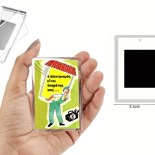 Magnet DEI vintage with transparent acrylic photo frame