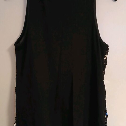 Women's sleeveless top with sequins black, new, size M
