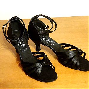 Μαύρα γυναικεία παπούτσια χορού για tango με μικρό τακούνι, μαύρο, no 38