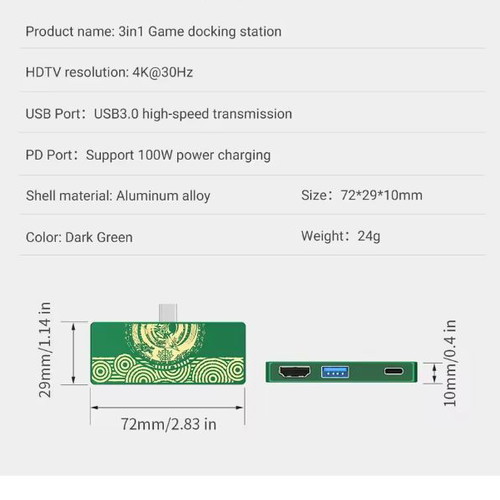 USB C Hub 3-in-1 new for Tablet, Nintendo, Smartphone