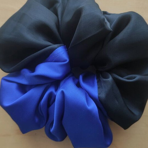 Handmade satin XL scrunchies two-tone, Greek craftsmanship