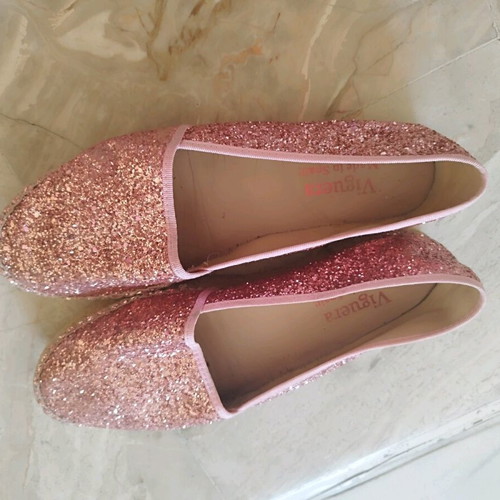 Viguera espadrilles pink with glitter like new, size 40