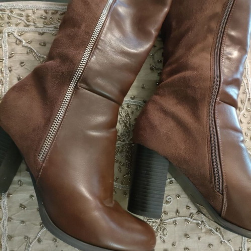 Camel boots size 38 like new, combination of eco leather and suede