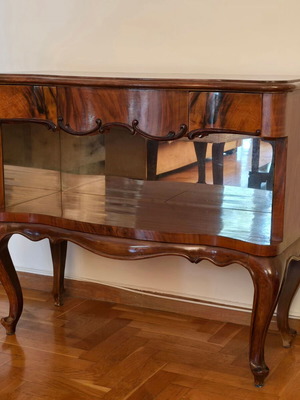 Vintage Louis XV style sideboard table walnut wood like new