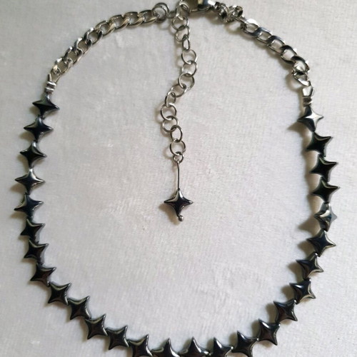 Gunmetal Hematite North Star Choker stainless steel handmade