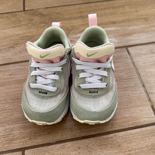 Nike Waffle One kids sneakers like new, pink green N22
