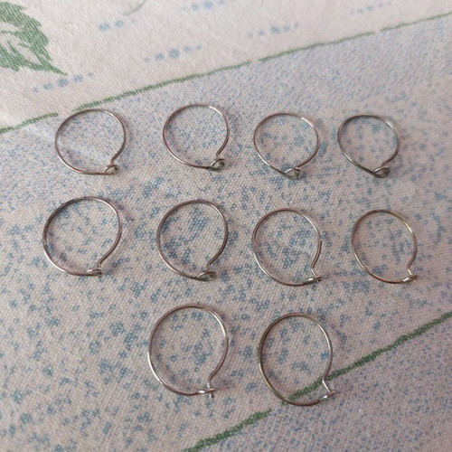 Hoop earrings used silver color, pack of 10